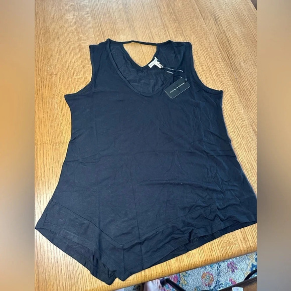 ARTICLES OF SOCIETY NWT black asymmetrical tank top with back detail size Medium - Picture 6 of 6